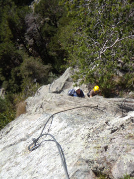 Aldo, Samuel sulla parte finale della Ferrata (64431 bytes)